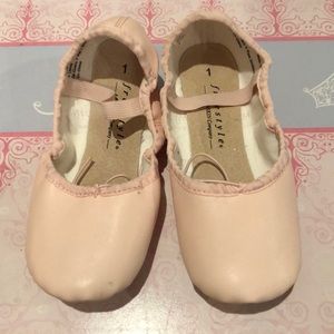 Pink ballet slippers.